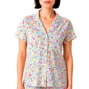 LAUREN Ralph Lauren‎ Floral Short Sleeve Button Down Sleepwear Medium